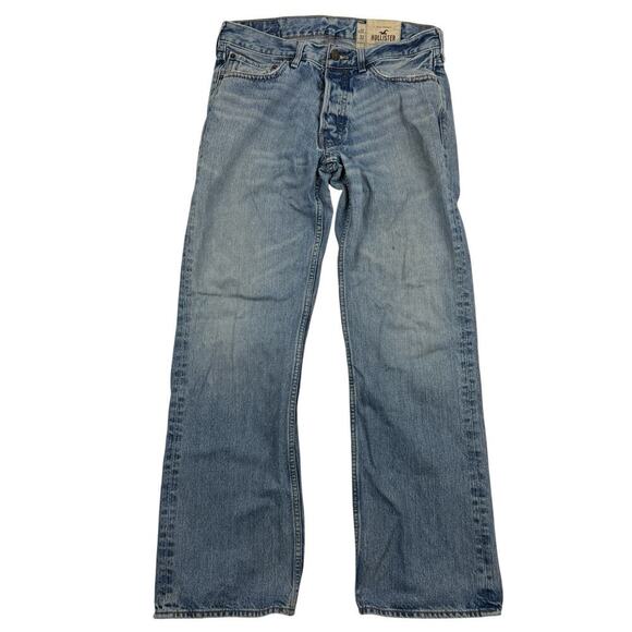 VTG Hollister Straight Leg Denim Blue Jeans Button Fly Med Wash Sz 32x32 (34x32) - Picture 1 of 16